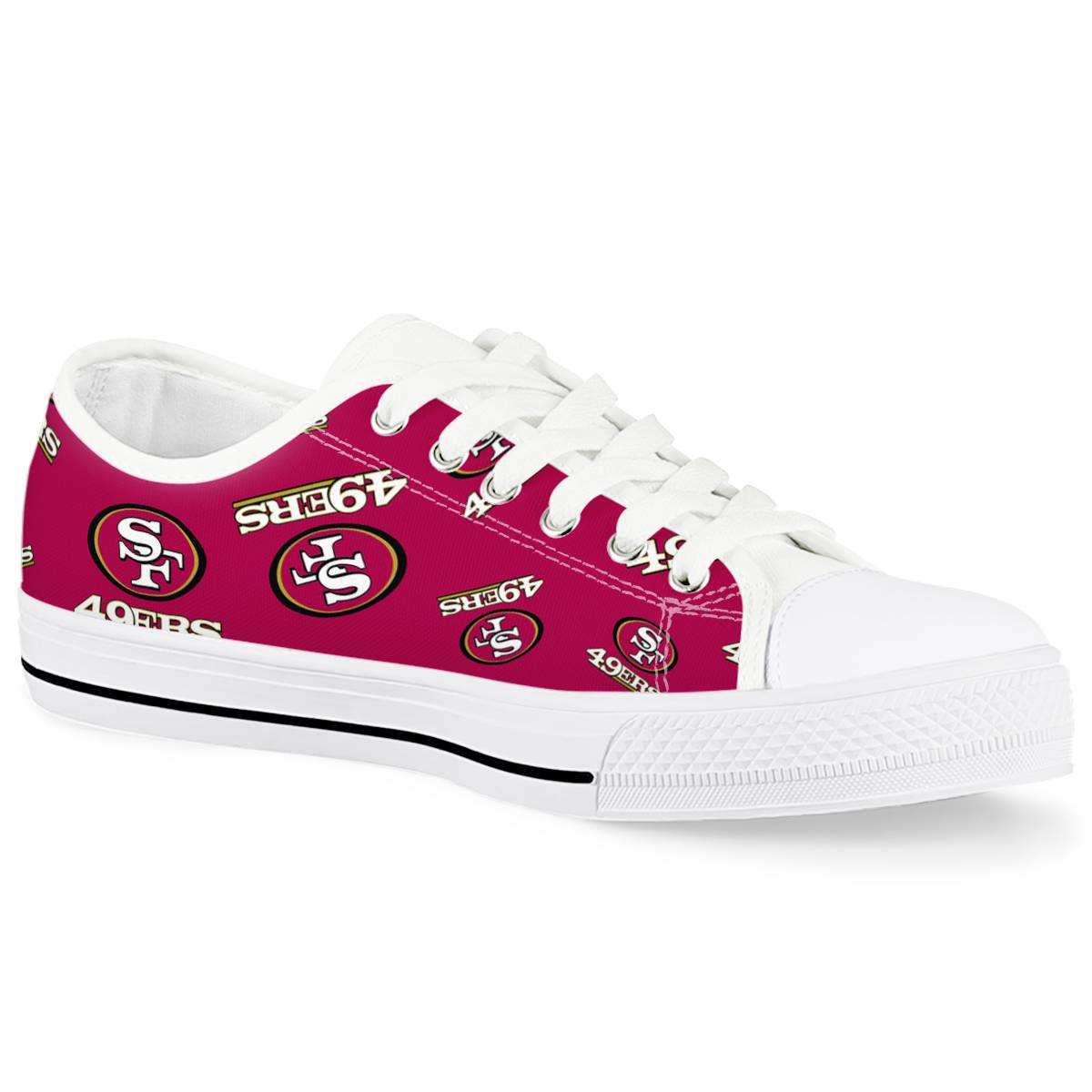 Women's San Francisco 49ers Low Top Canvas Sneakers 005